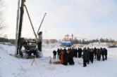 8 февраля. Освящение первой сваи на месте строительства храма святого равноапостольного князя Владимира г. Сургута